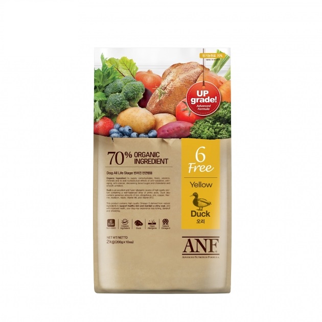 2kg Thức ăn hạt hữu cơ cho chó vị vịt ANF 6Free