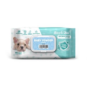 Baby Powder 80p Absorb Plus Antibacterial Pet Wipes