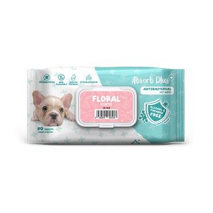 Floral 80p Absorb Plus Antibacterial Pet Wipes