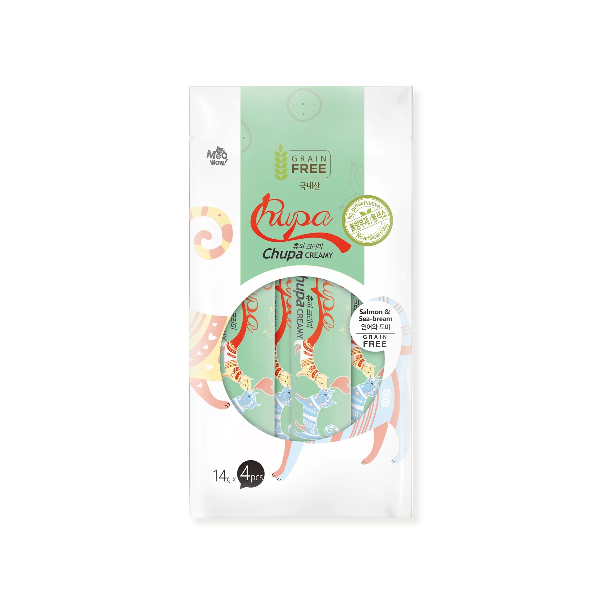 56g(14gx4ea) Xốt thịt thật cho mèo Chupa Creamy(Ca Hoi & Ca Trap)