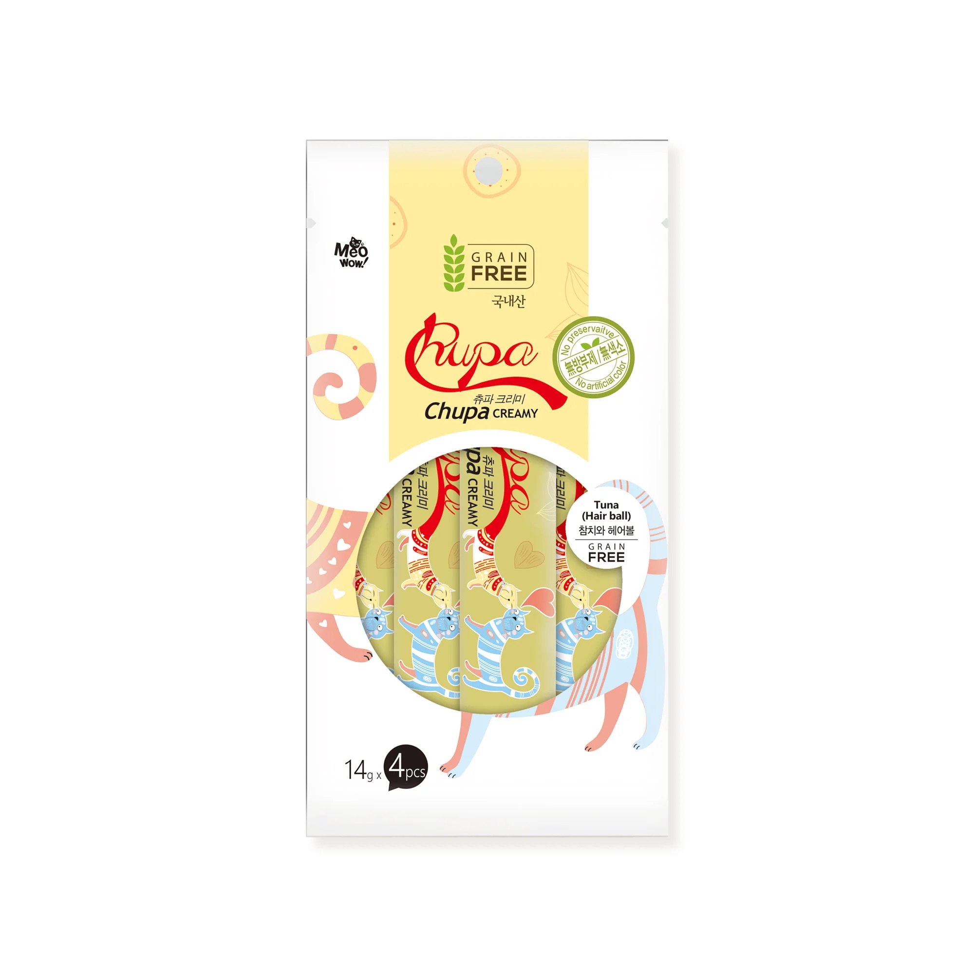 56g(14gx4ea) Xốt thịt thật cho mèo Chupa Creamy(Ca Ngu)