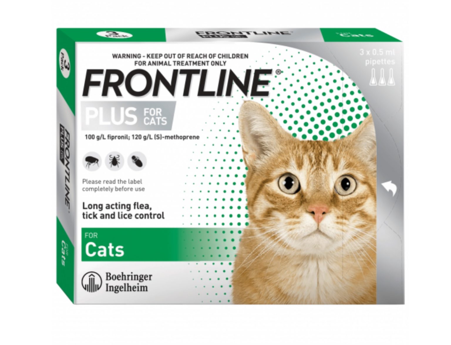 FRONTLINE® PLUS FOR CATS Tuýp nhỏ gáy phòng & trị ve, rận, bọ chét ...