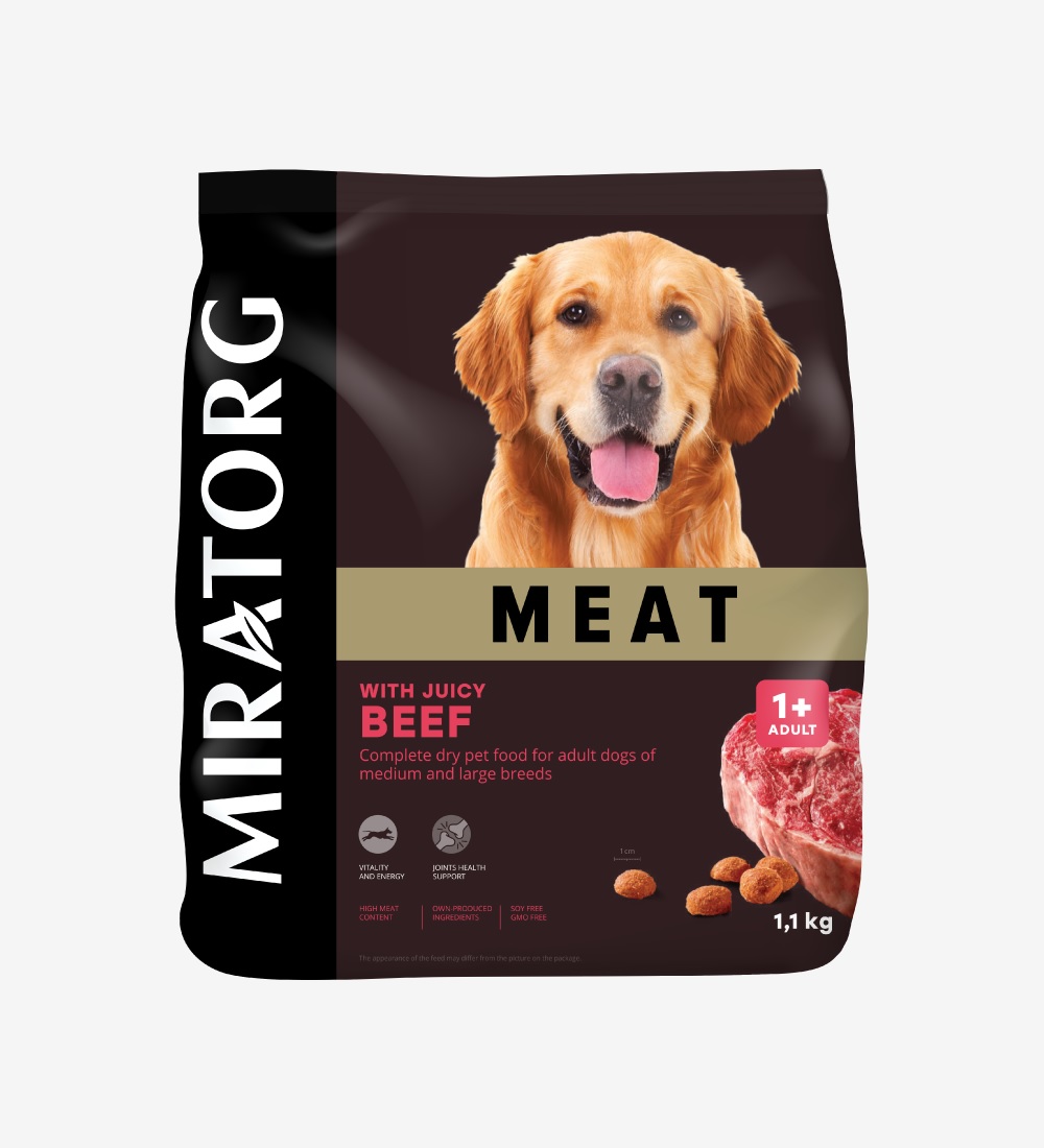 1.1kg Thức ăn hạt vị thịt bò cho chó trưởng thành giống vừa và lớn