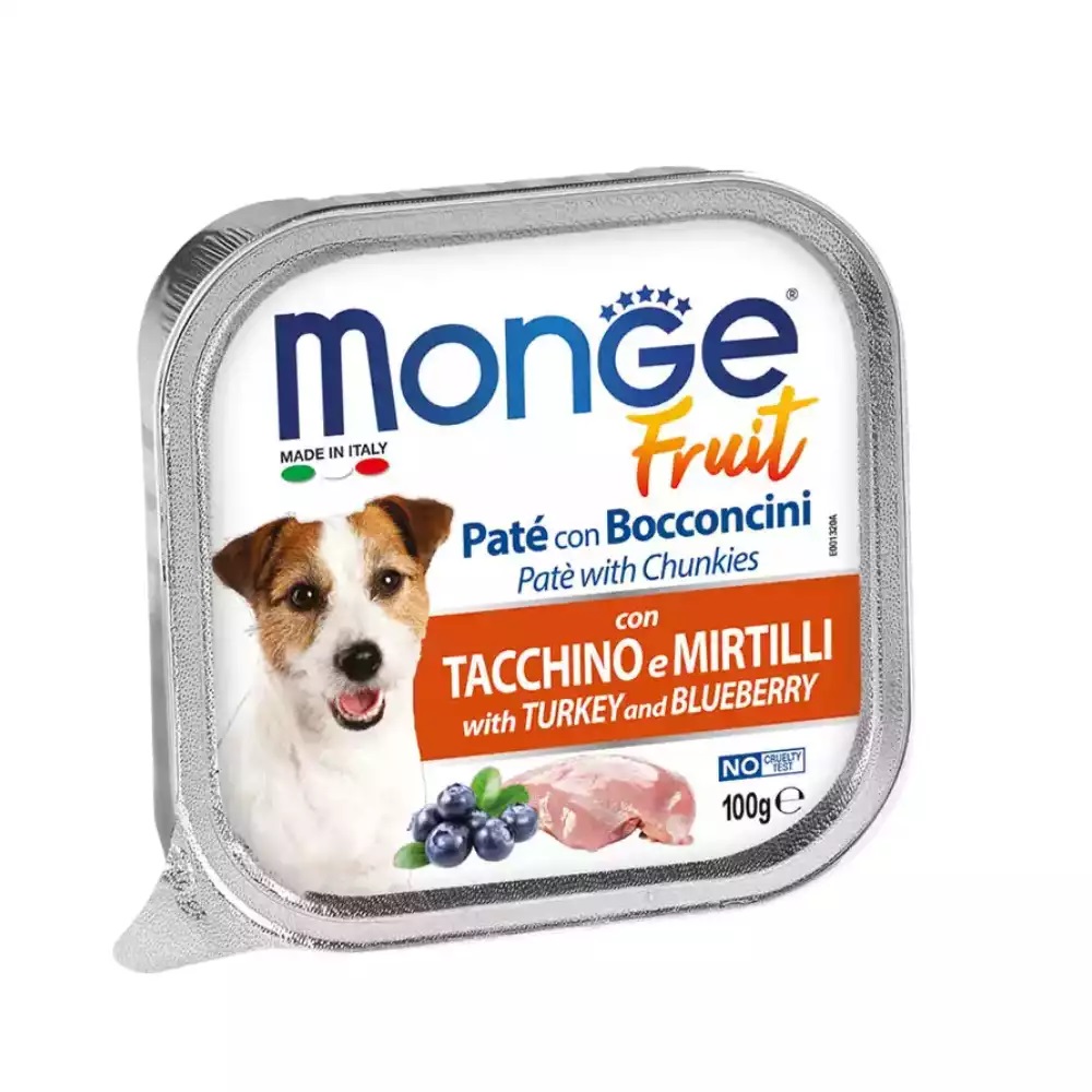 100g Pate cho chó Monge with Turkey and Blueberry (vị gà tây và quả việt quất)