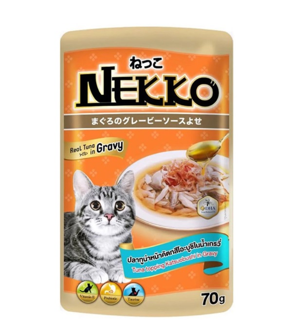 70g Pate mèo Nekko Gravy Tuna & Katsuobushi (Cá ngừ và Cá bào)